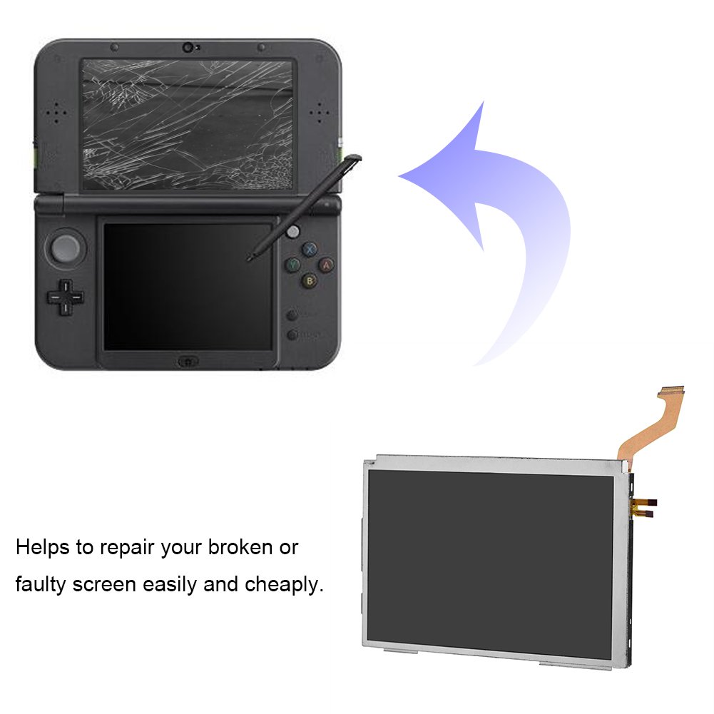3DS XL Screen Replacement, LCD Screen Display Replacement, Replacement Top Upper LCD Screen Display Upper LCD Screen Replacement LCD Screen Display Parts Accessories(Upper Screen)