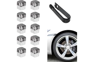 Fogfar 21 PCS Car Tire Screw Caps, 17mm Wheel Lug Nut Covers Decoration PA Shell, Waterproof Dustproof Bolt Protection Cover with Removal Tool, Universal for Most Car's External Devices (Silver)