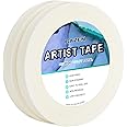 Bazen 2 Packs White Artist Tape for DraftingTape Acid-Free Watercolor Tape for Canvas Framing Painting 1inch Wide 330FT Long Total
