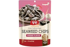 [Dongwon] YANGBAN Seaweed Chips | Enticing Shrimp Flavor | Authentic Korean Nori Seaweed Snack | Crispy and Light | Traditional Kimbugak (김부각) Snack (1.76 oz x 1 pack)