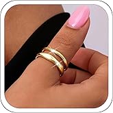 HUASAI Thumb Rings for Women Gold Stackable Rings Dainty Chunky Statement Ring Trendy Jewelry for Women Christmas Gifts