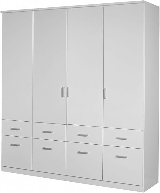Rauch A9n69 3852 Weiss Aalen Kleiderschrank Stauraumschrank Drehturenschrank Ca 180 Cm Breit 4turig Mobel Amazon De Kuche Haushalt