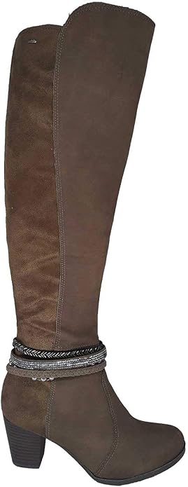 bota cano longo e salto grosso