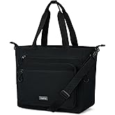 HanTrip Travel Tote Bags for Women Extra Large Canvas Laptop Tote Bag with Zipper Pockets Luggage Sleeve