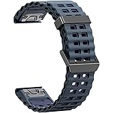 Quickfit 26mm Watch Bands for Garmin Fenix 8 51mm/7X/6X/5X, Sports Ocean Silicone Bands Compatible with Garmin Fenix 8 Pro 51mm/7X Pro/6X Pro/5X Plus/3/3HR/Descent MK1/MK2i Smartwatches