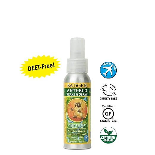 Badger Anti Bug Shake Spray Deet Free Natural Bug Spray Eco Friendly Certified Organic Mosquito Spray Great For Kids Insect Repellent 2 7 Fl Oz Beauty Amazon Com