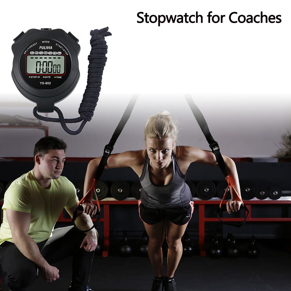 Mua Stopwatch Timer Lap Split Digital Stopwatch with Clock Calendar ...