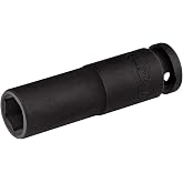 Jetech 3/8 Inch Drive 7/16 Inch Deep Impact Socket, Made with Heat-Treated Chrome Molybdenum Alloy Steel, 6-Point Design, SAE