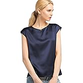 LilySilk Silk Blouse for Women Short Sleeve Summer Cool Comfy Charmeuse Silk Tops for Ladies