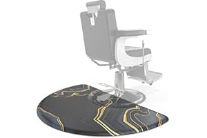 OmySalon 3ft. x5ft. Salon Anti Fatigue Mat for Hair Stylist, 5/8" Thick Barber Floor Mat with Round Cutout Under Styling Chair, Anti-Slip Design