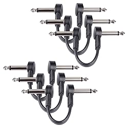 GOGHOST 4 Inch Guitar Patch Cables 6 Pack, 1/4" TS