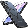 OWKEY Galaxy A15 5G Phone Case,Magnetic Samsung Galaxy A15 5G Case for Magsafe with Tempered Glass Screen Protector,[Shockproof Military] Translucent Back Slim Bumper Cover Samsung A15 5G case, Black