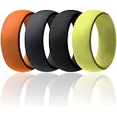 ROQ Silicone Rubber Wedding Ring for Men, Comfort Fit, Breathable Rubber Engagement Band, Men's Wedding Band, 8mm Wide 2mm Th