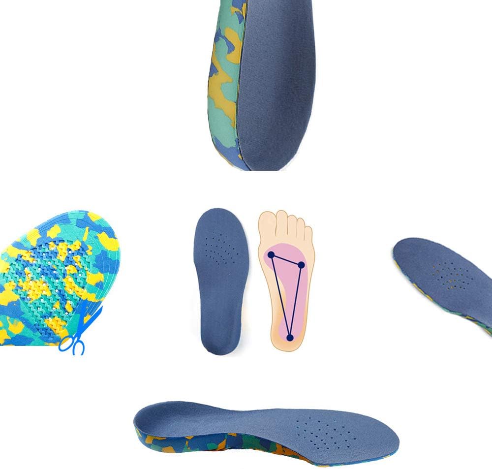 Kid Children Insoles,Cuttable Colorful Shoe Foot Cushions Pads Insert with Arch Support and Heel Orthopaedic Protection from Kid Foot Problem