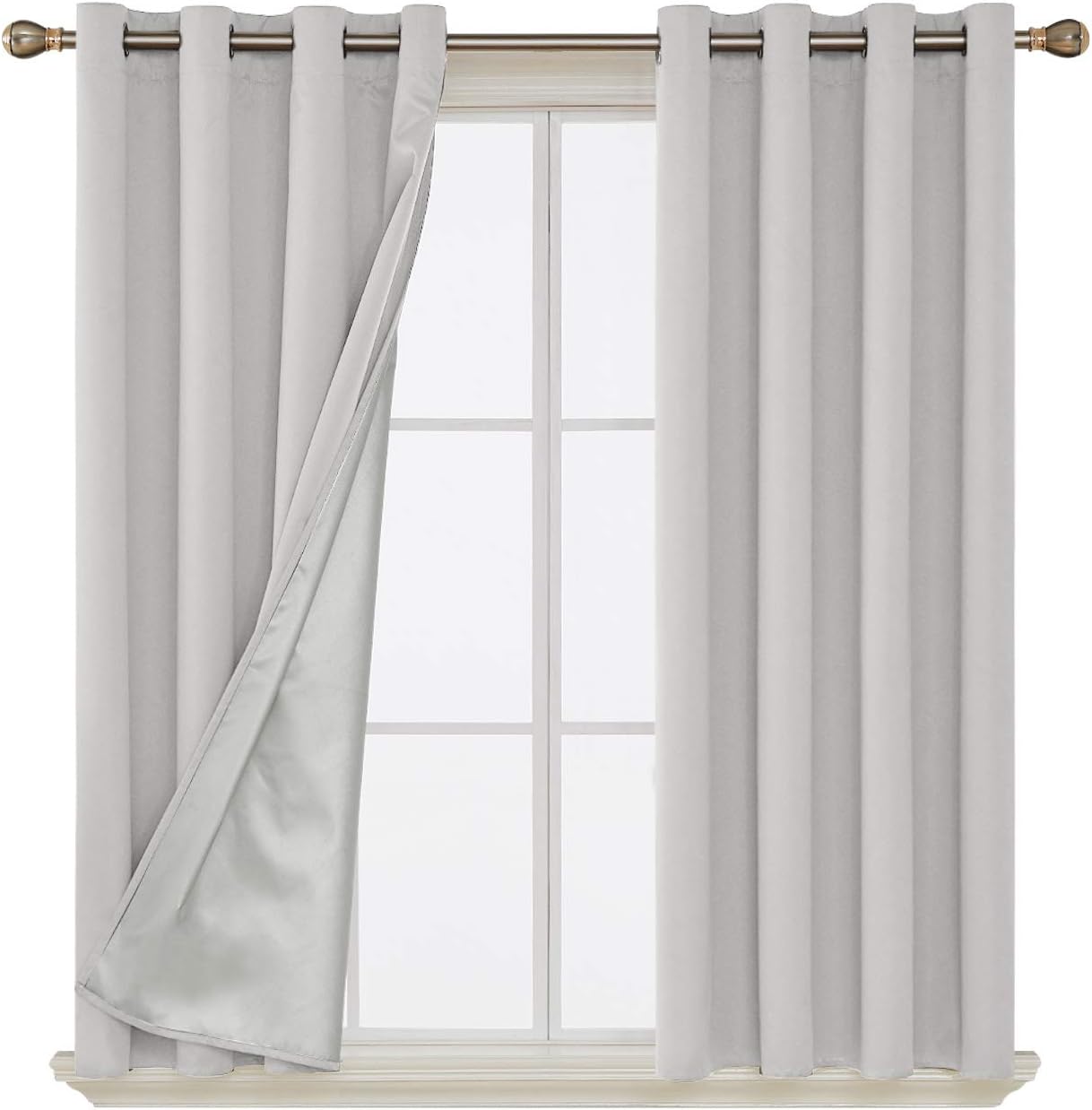 Deconovo Thermal Insulated Blackout Curtains Noise Reducing Home Office