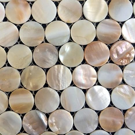 Buy Fidgetgear 11pcs Natural Penny Round Shell Mosaic Pink