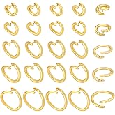PH PandaHall 40pcs 5 Sizes Locking Jump Rings, Brass Locking Rings Golden Tone Jewelry Connectors Findings for DIY Crafts Bracelet Necklace Earring Jewelry Making, 5.5/7.5/10/12/14mm
