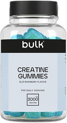 Kreatin Gummies | 60 Gummies | Blaue Himbeere | Praktische Nahrungsergänzung mit 3g Kreatin pro Portion | Vegan | Für unterwegs