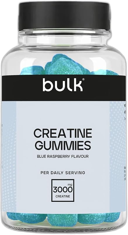 Creatine Gummies | 60 Blue Raspberry Flavour Gummies | 3g Creatine Monohydrate per Serving | Convenient & Easy to Take Daily Supplement