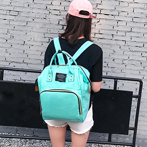 Alixyz Diaper Bag Multi-Function Waterproof Travel Backpack Nappy Bags for Baby Care Large Bag (M, Light Green)