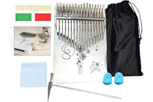 SDYQD Kalimba Thumb Piano, Portable 17 Keys Mbira Crystal Finger Piano with Tune Hammer and Study Instruction, Musical Instruments Christmas Gift for Kid Adult (Cute Dandelion)