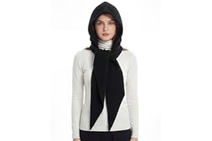 Baonmy Women’s Winter Balaclava Hat 2 in 1 Hooded Scarf Cover Ears with Scarf Knitted Beanie Cap Hat Windproof Neck Warmer