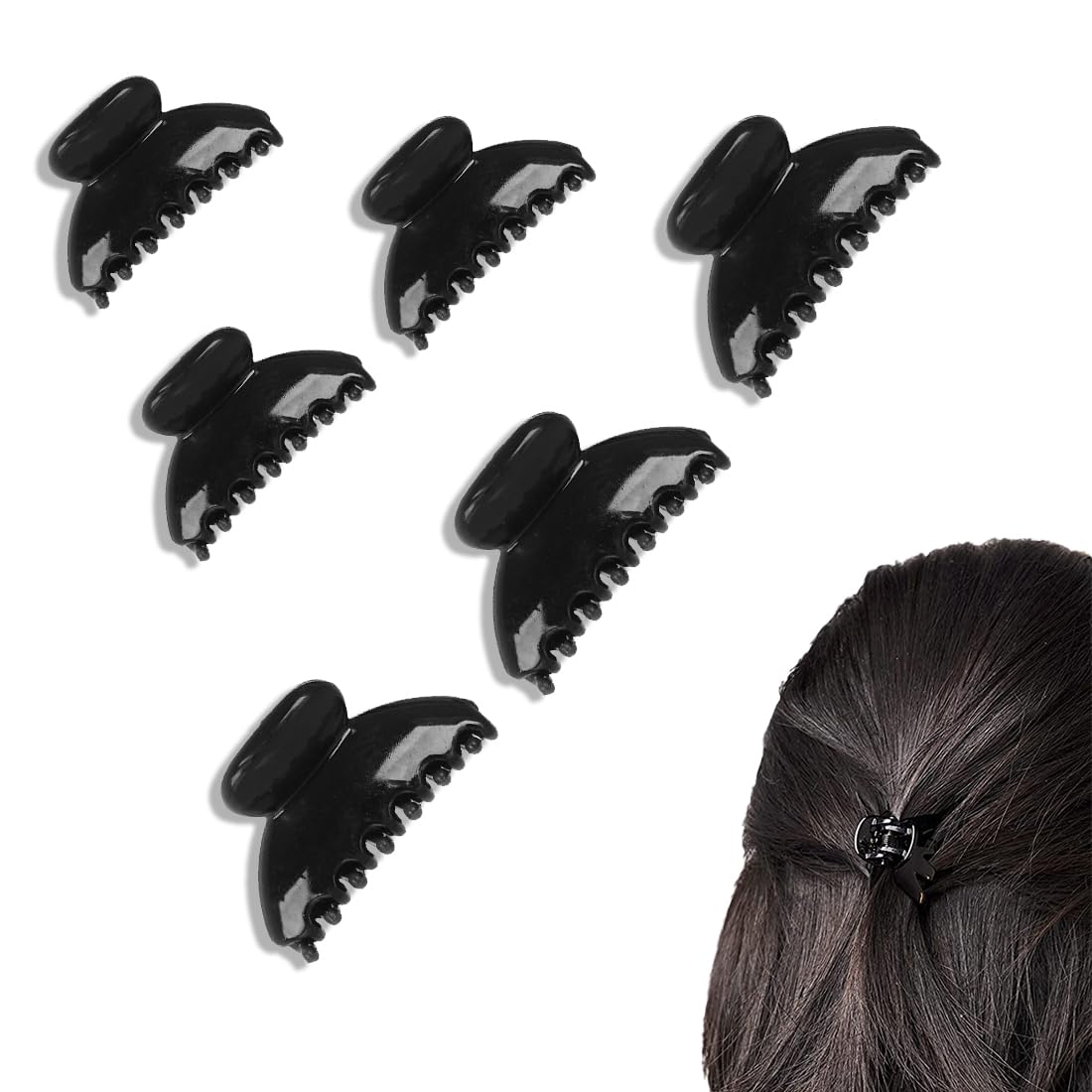 CUHZA Small Hair Clips, Hair Tongs, 6 Pieces Hair Clip Claw, Anti Slip Hairpin, Mini Hair Clips Non Slip Hair Clips, Women and Girls Hair Clips