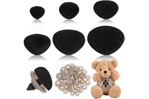 PH PandaHall 120sets Flocking Safety Noses, 6 Size Stuffed Animal Triangle Nose Plastic Safety Noses Bulk Craft Nose with Was