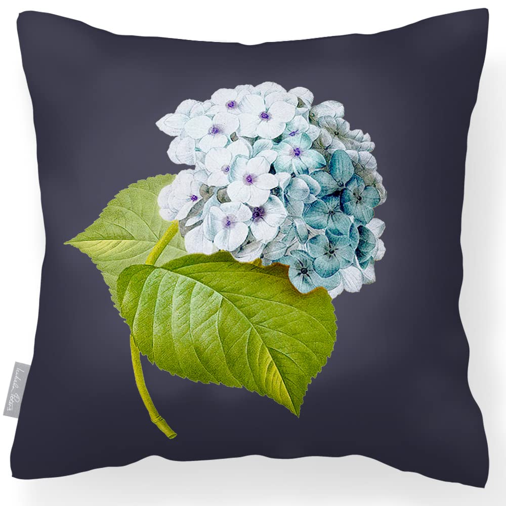 Izabela Peters Outdoor Cushions Waterproof, 43 cm, Filled Outdoor Cushion, Vintage Hydrangea - Graphite, Garden Furniture Cushions, Outdoor Seat Cushions, Garden Chair Cushions