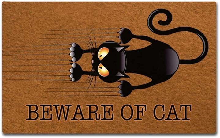 Eureya Divertente Zerbino Con Scritta In Inglese Beware Of Cat Tappetino Di Gomma Per Interni Esterni Per Soggiorno E Decorazione Casa 45 X 75 Cm Amazon It Casa E Cucina