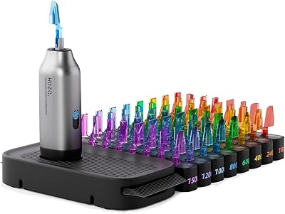 NeoSander Premium Combo – Kit Mini Levigatrice Reciprocante per Dettagli con 64 Testine Abrasive a Codice Colore, Stazione di Ricarica e Set di Carta Vetrata di Base, Idea Regalo per Stampa 3D