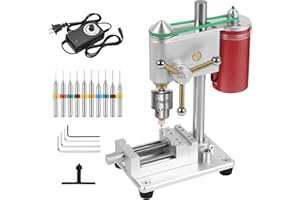 MONZEEN Mini Benchtop Drill Press, Precision Drill Press with Variable Speed Control, 360° Rotation CNC & JT0 Chuck for Metal & Wood, Jewelry, DIY Crafts, Watch, Lab (Red + Mini vise)