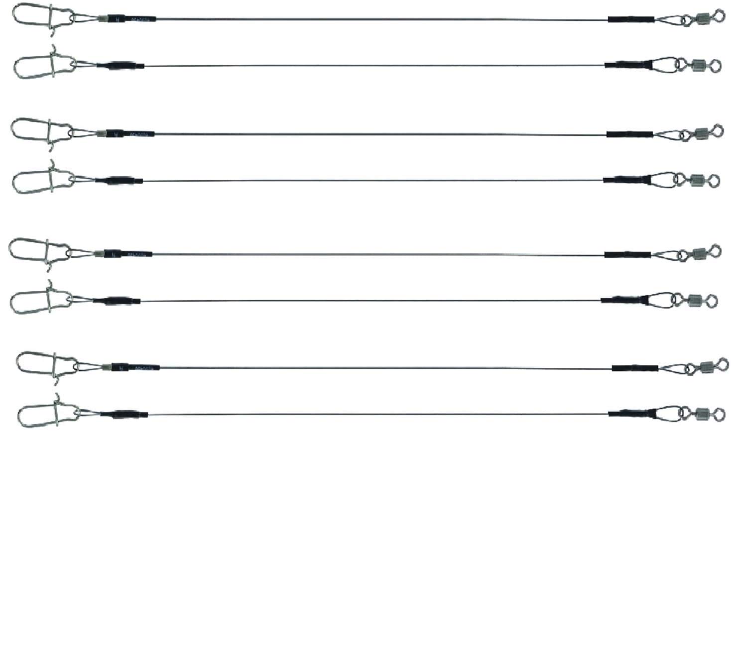 Jenzi Titanium Leader Set: 8 pieces Titanium leaders, 30 cm, 7 kg with Petri Heil! Sticker