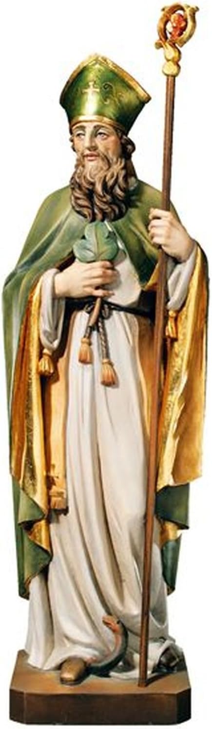 Wood Sculpture Saint Benedict Coloured - Wood Carvings Dolfi