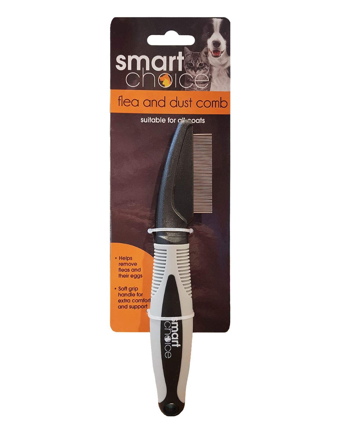 Smart Choice Flea and Dust Grooming Comb, Grey/Black, 0.06 kg