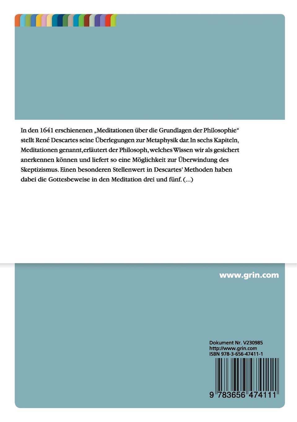 Der Ontologische Gottesbeweis Von Rene Descartes German Edition Silkatz Sebastian 9783656474111 Amazon Com Books