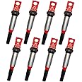 8PCS ARKAUTO HIGH ENERGY RED TOP DELPHI TYPE IGNITION COIL UF667 12138616153 FOR BMW 5 6 7 8 SERIES X5 X6 X7 & M POWER N62 N63 S63 E&F&G SERIES CHASSIS 4.0 4.0T 4.4T 4.8 V8