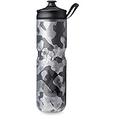 HydraPak | Polar Bottle - Polar Sport Insulated Water Bottle - BPA-Free, Sport & Bike Squeeze Bottle with Handle (Contender Black, 700ml / 24oz)