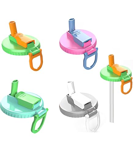 4 PCS Couvercles De Canette Avec Paille Réutilisables Anti-Fuites - Idéal Plage, Camping, Pique-Nique