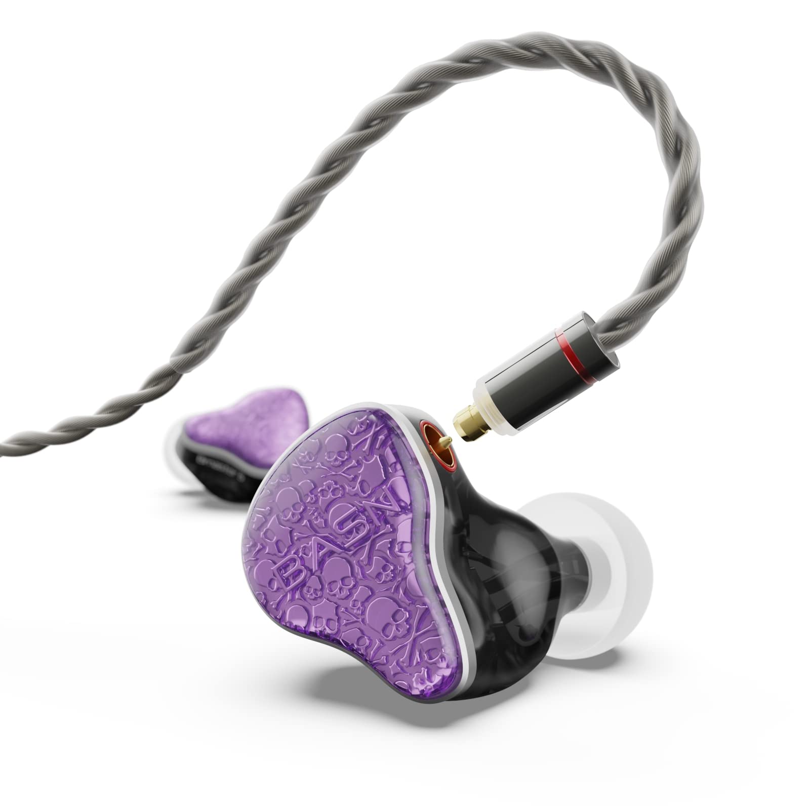 Photo 1 of BASN Bmaster5 in Ear Monitors, 1DLC Diaphragm+4BA 5 Drivers IEM Earphones with Silver-Plated OFC Cable, Noise Isolation Wired Earbuds for Musicians (Purple)