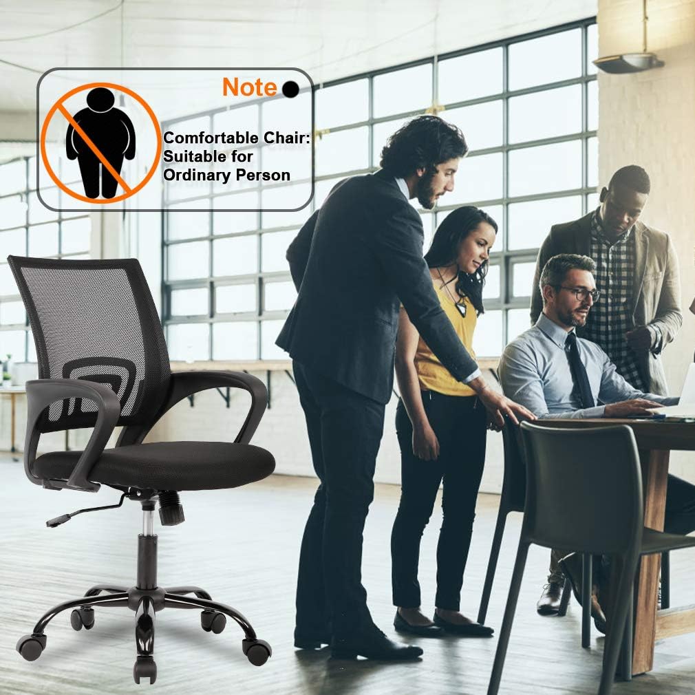 Direct Ergonomic Office Chair Home Desk Task Computer Gaming with Back Lumbar Support Armrest Swivel Modern Adjustable Rolling Executive Mesh for Women Men, Black: Furniture & Decor