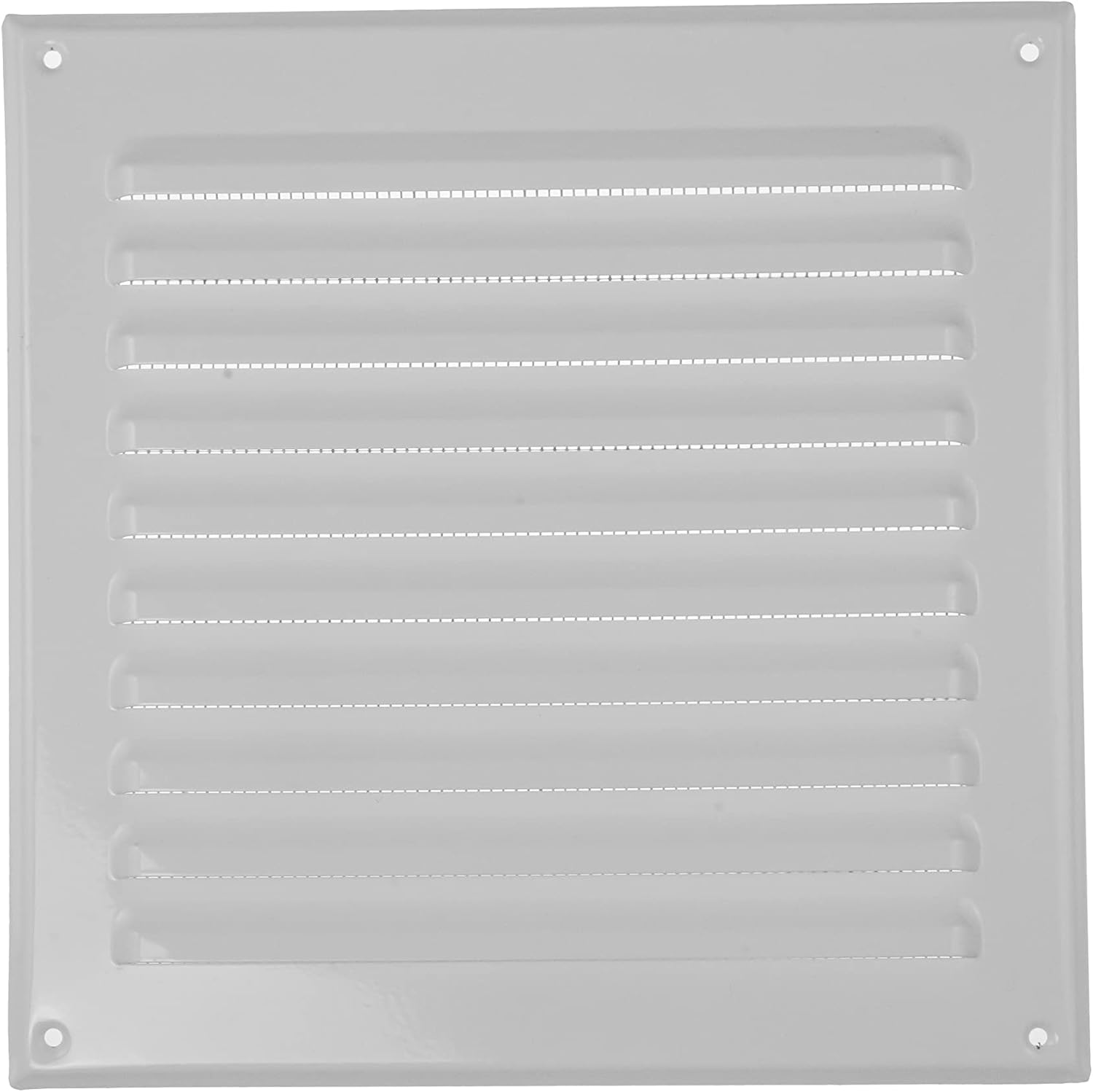 Registers, Grilles & Vents - ECOPRO VENT White Metal 8inchx8inch Inch Square Ventilation Grille - Inside/Outside use - (Grille: 8inchx8inch / Cover Area: 10inchx10inch) - Air Vent Louver - Available 4 Sizes / 2 Types / 1 Color.