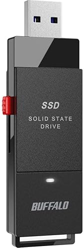 BUFFALO External SSD 1TB - Up to 600MB/s - USB-C - USB-A - USB 3.2 Gen 2 (Compatible with PS4 / PS5 / Windows/Mac) - External Solid State Drive Stick - ‎‎SSD-PUT1.0U3B