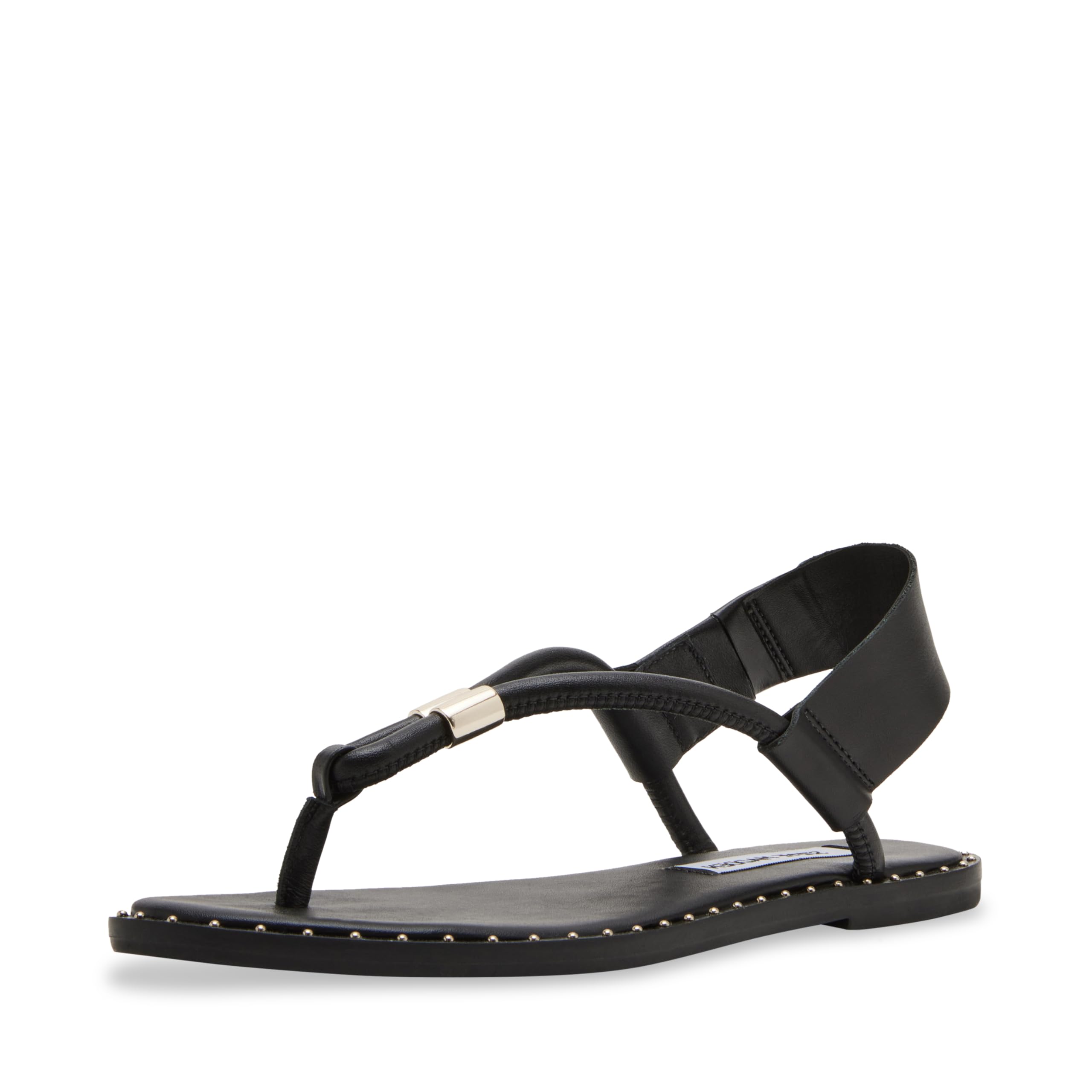 Steve Madden Women’s Meduza Sandal, Black Leather, 8