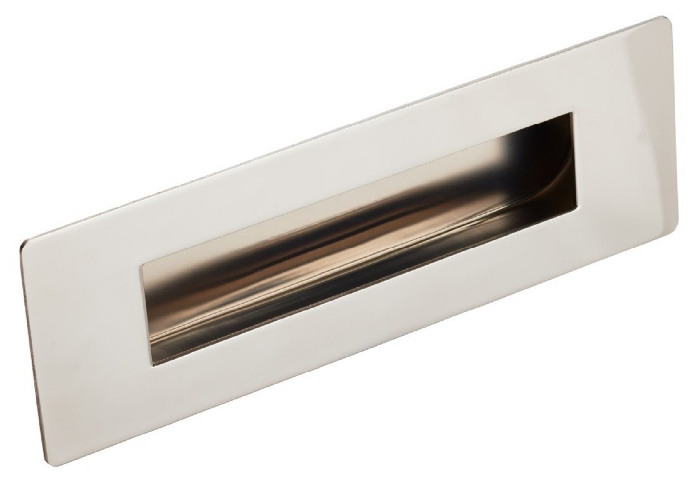Carlisle BrassLarge Eurospec Rectangular Flush Recessed Sliding Door Pull Handle 180 x 60mm (Polished Stainless Steel)