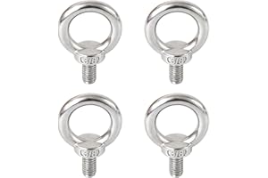 Qlvily 4 Packs 316 Stainless Steel 3/8" UNC Eye Bolt, Machinery Shoulder Eyebolts, Lifting Ring Threaded Eyebolt