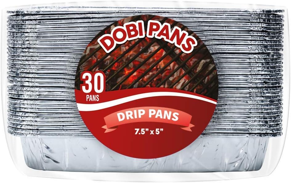 [30 Pack] Compatible with Weber Grills Drip Pans, Bulk Package, Aluminum Foil BBQ Grease Pans, 7.5" x 5" : Garden & Outdoor