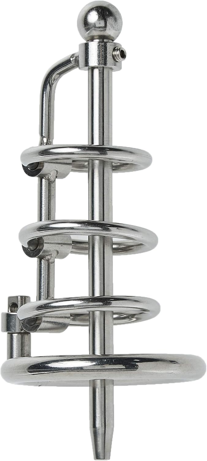 Stainless Steel Urethral Spreader CBT Chastity Cage, Grey