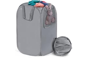 HOUSE AGAIN Upgraded Pop-up Laundry Hamper 2 Pack, Collapsible Laundry Basket with Durable Handles Solid Bottom High Steel Fr