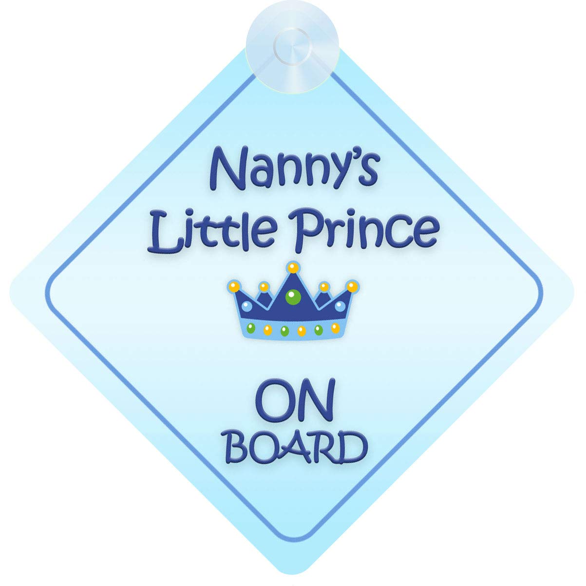 Nanny's Little Prince on Board Car Sign for Children/Baby Boys Non Personalised Character Theme